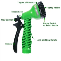 50 Ft Expandable Hose Pipe Nozzle For Garden Wash Car Bike With Spray Gun